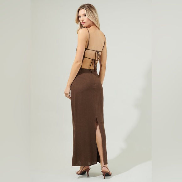 NWT Linen Maxi Skirt | Revolve Commense Zara Euro Summer Abercrombie - Picture 1 of 7